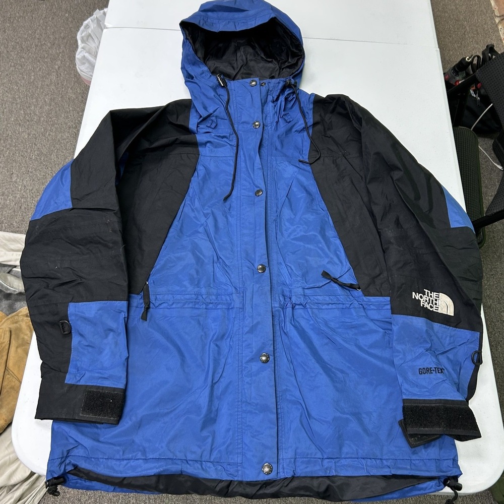 The North Face Gore-Tex Jacket Womens Medium Blue Black Mountain Parka Shell H1
